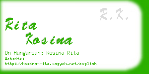 rita kosina business card